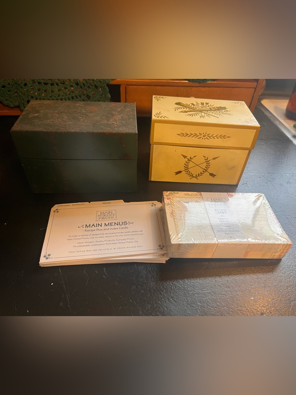 Vintage Recipe Tin Boxes with Cards